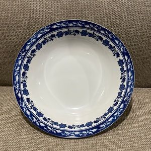 Bombay Company China Blue & White Rare Floral Tile 9" Serving Bowl Excellent